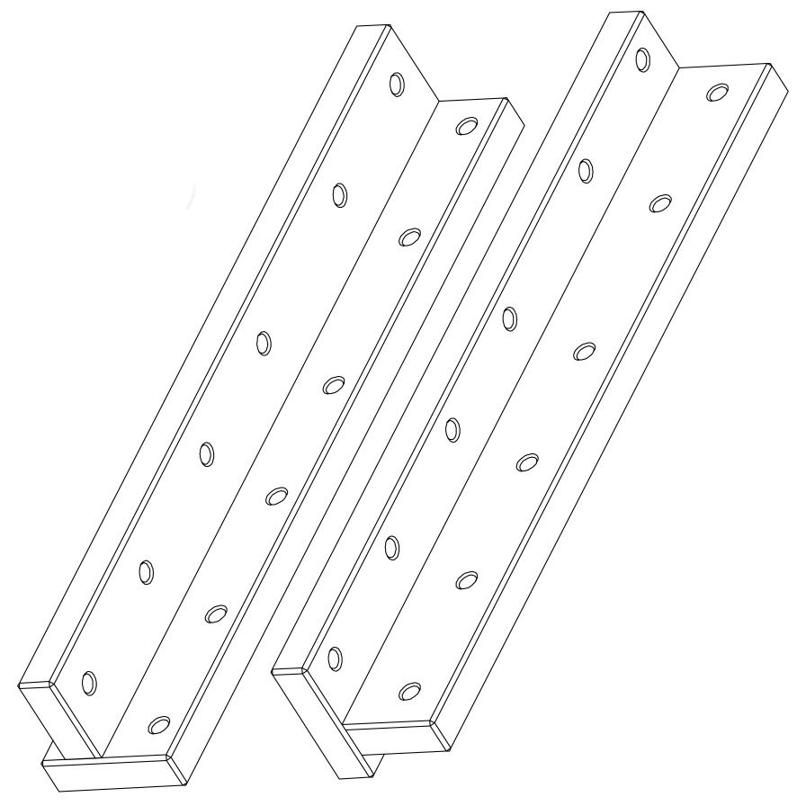 2 Eckpfosten mit 12 Muffen um bodennahe Liegefläche zu ermöglichen Destyle de Breuyn weiß lackiert