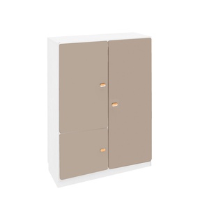 3-türiger Kleiderschrank 93x113cm DESTYLE de Breuyn weiß hellgrau grau