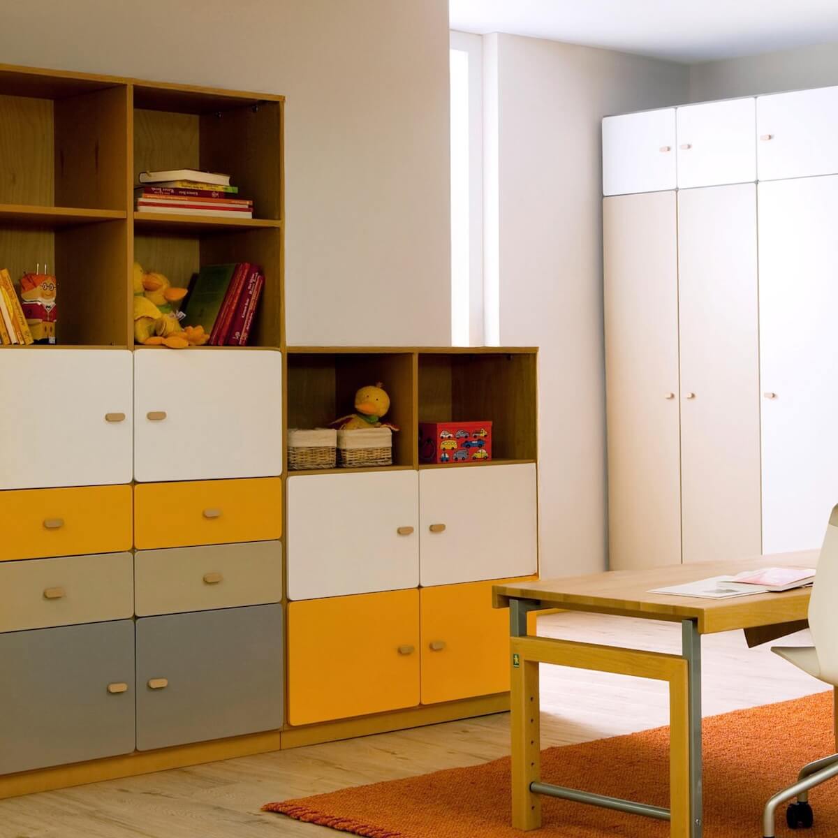 3-türiger Kleiderschrank 93x113cm DESTYLE de Breuyn weiß rosa