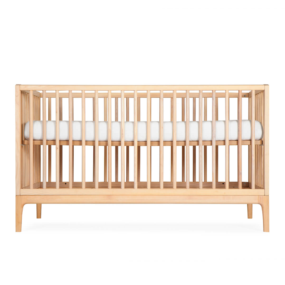 Babybett KERA in Buche mit Aufsatz Straight-Sockelfuß Curve