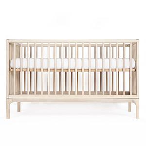 Babybett KERA in Esche mit Aufsatz Straight-Sockelfuß Bevel