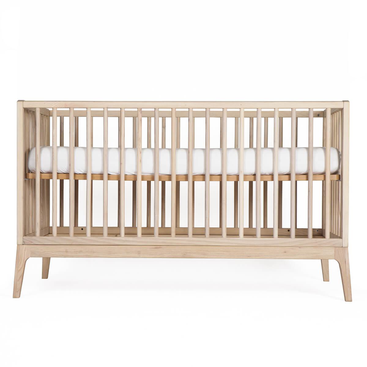 Babybett KERA in Esche mit Aufsatz Straight-Sockelfuß Pure