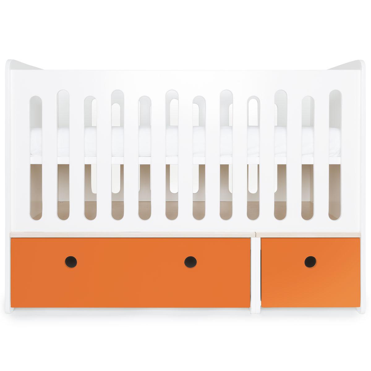 Babybett mitwachsend 70x140cm COLORFLEX pure orange