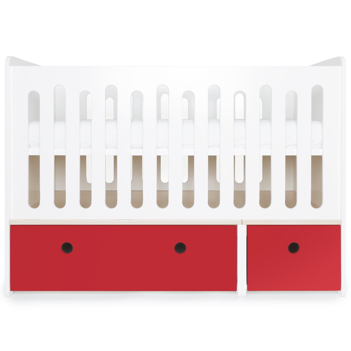 Babybett mitwachsend 70x140cm COLORFLEX true red