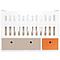 Babybett mitwachsend 70x140cm COLORFLEX warm grey-pure orange