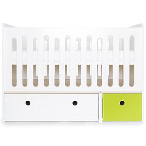 Babybett mitwachsend 70x140cm COLORFLEX white-lime