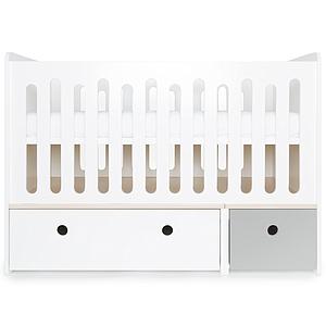 Babybett mitwachsend 70x140cm COLORFLEX white-pearl grey