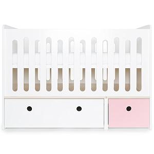 Babybett mitwachsend 70x140cm COLORFLEX white-sweet pink