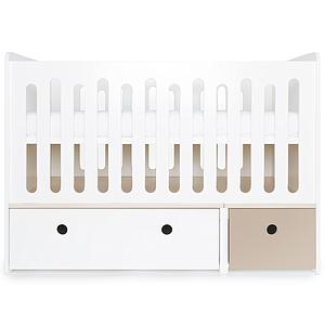 Babybett mitwachsend 70x140cm COLORFLEX white-warm grey