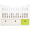 Babybett mitwachsend 70x140cm COLORFLEX white wash-lime