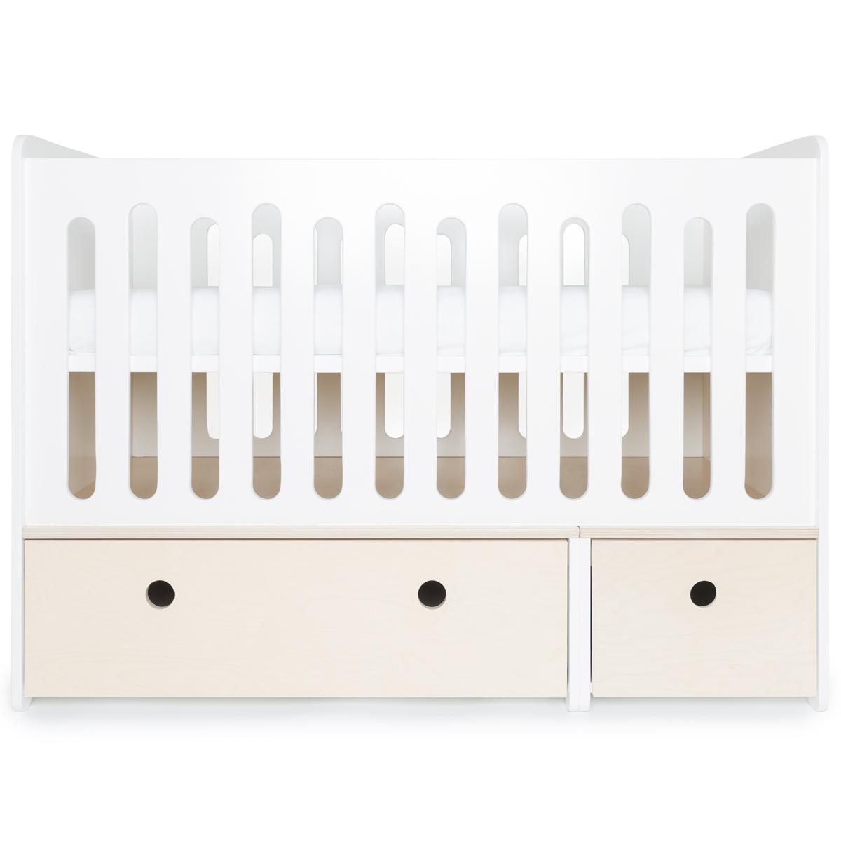 Babybett mitwachsend 70x140cm COLORFLEX white wash 