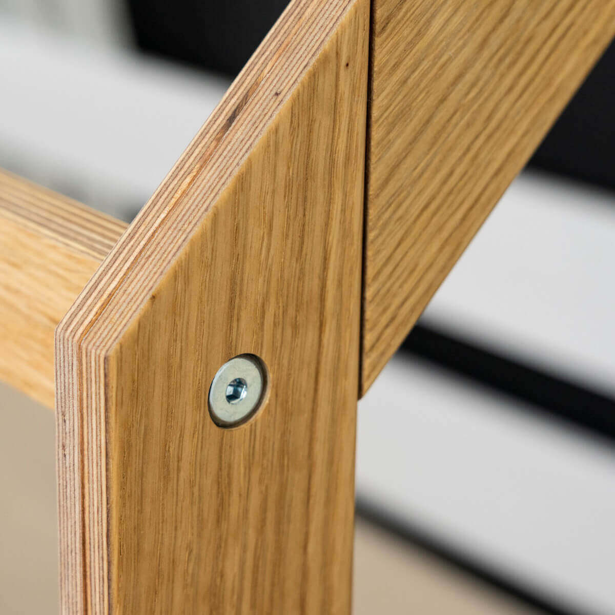 Bett niedrig Dach KASVA Buche weiß lackiert-Eiche Dachtextil