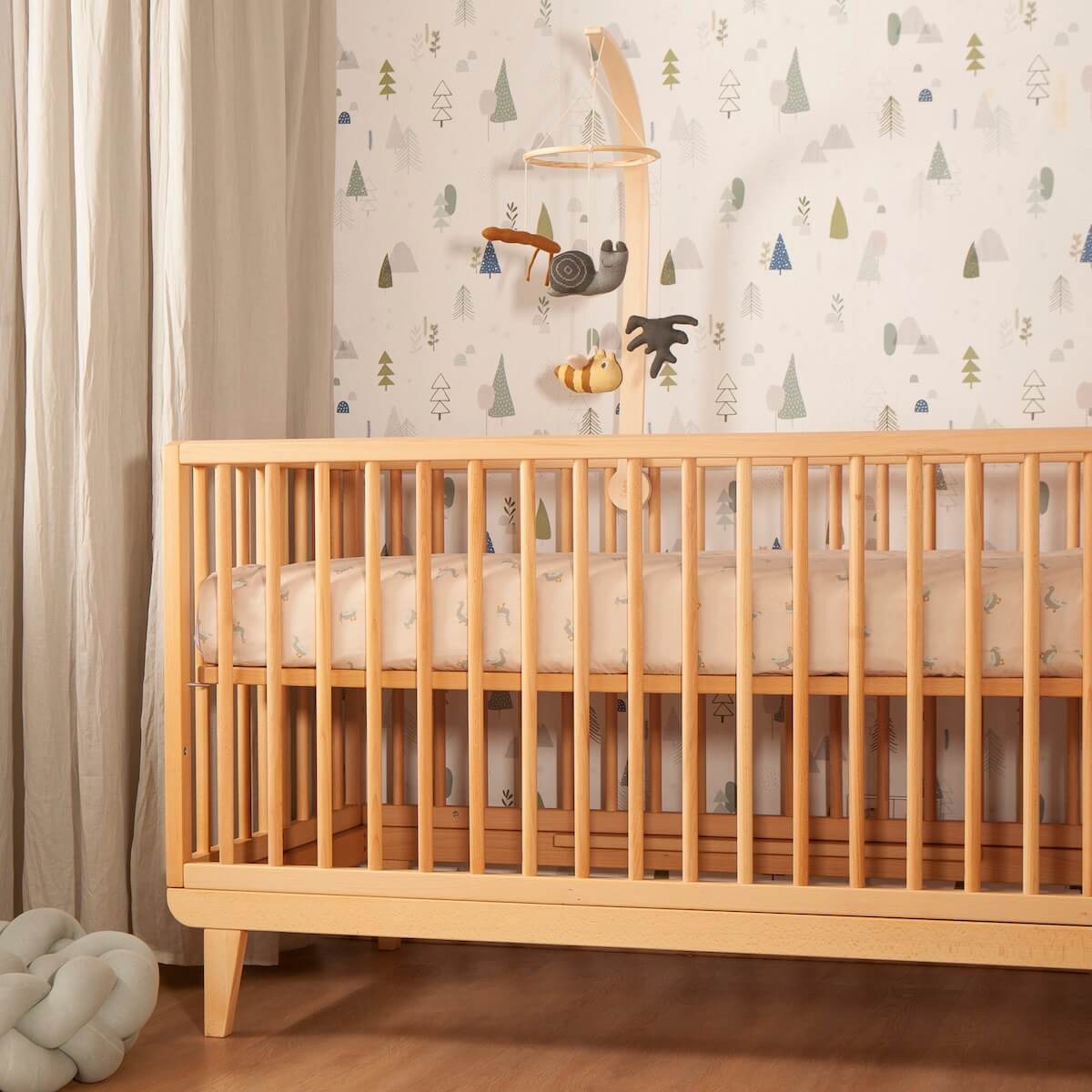 Bettdeckenbezug Baby DUCKS beige blau 100x140cm und Kissenbezug 40x40cm
