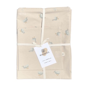 Bettdeckenbezug Baby DUCKS beige blau 100x140cm und Kissenbezug 40x40cm
