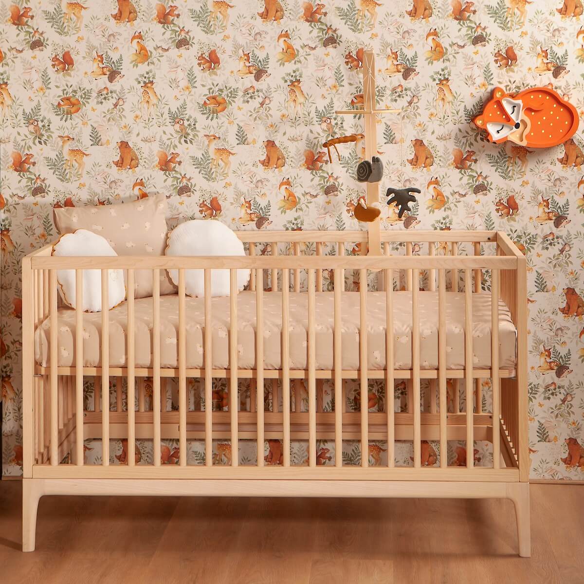 Bettdeckenbezug Baby RABBITS beige 100x140cm und Kissenbezug 40x40cm
