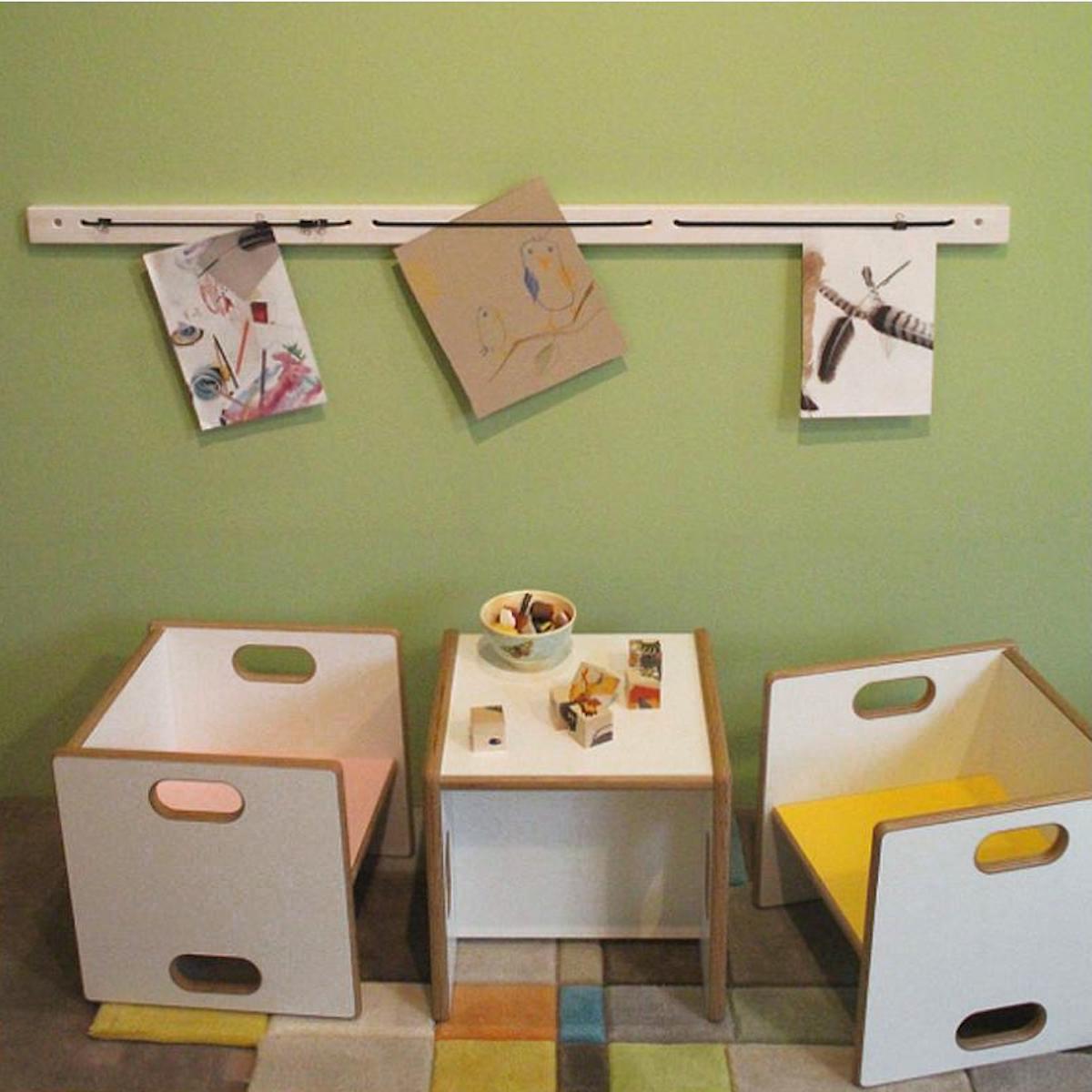 Bilderleiste ZIGGY de Breuyn 120cm Buche weiß-gebeizt lackiert schwarzes Gummiband