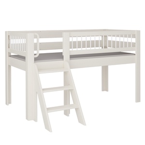 Halbhohes Kubu Bett Treppe DELUXE de Breuyn geweißt