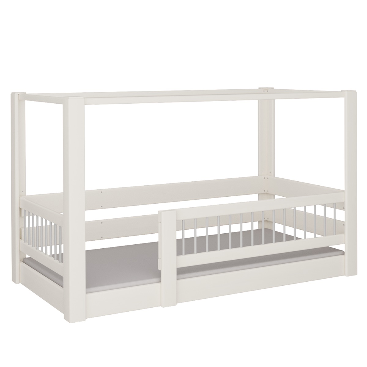 Himmelbett Kubu DELUXE de Breuyn geweißt-grau