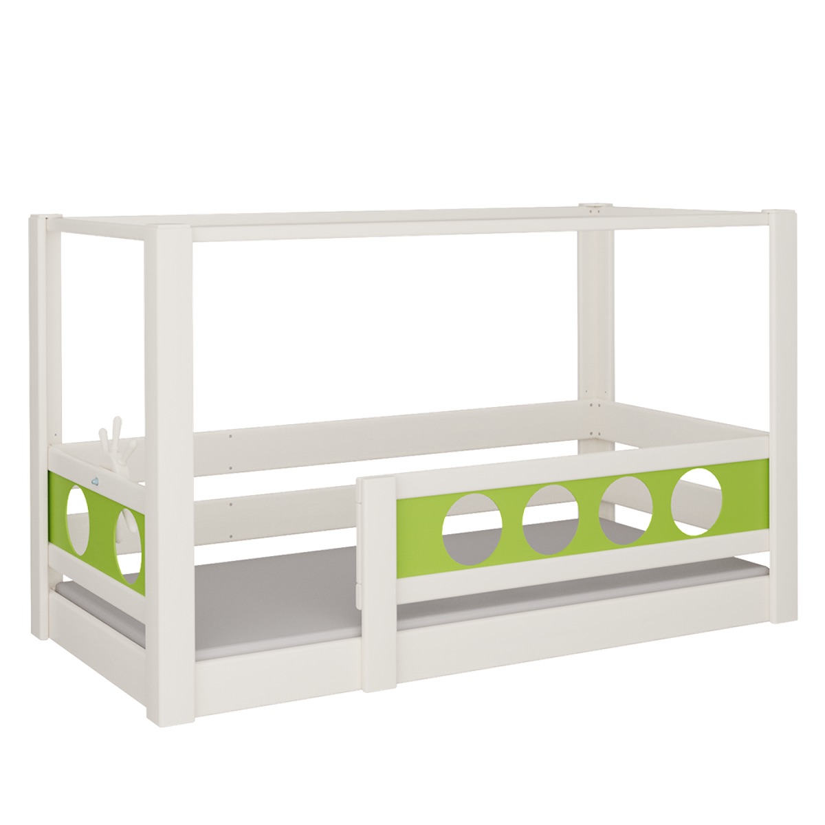 Himmelbett Pirat DELUXE de Breuyn geweißt-grün