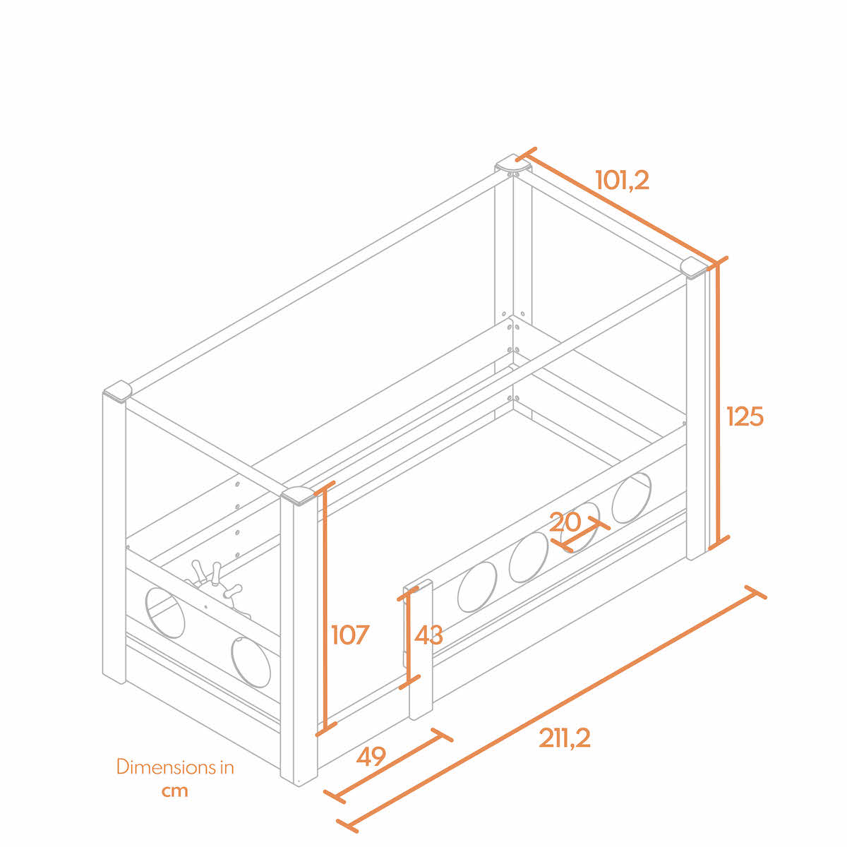 Himmelbett Pirat DELUXE de Breuyn geweißt-grün