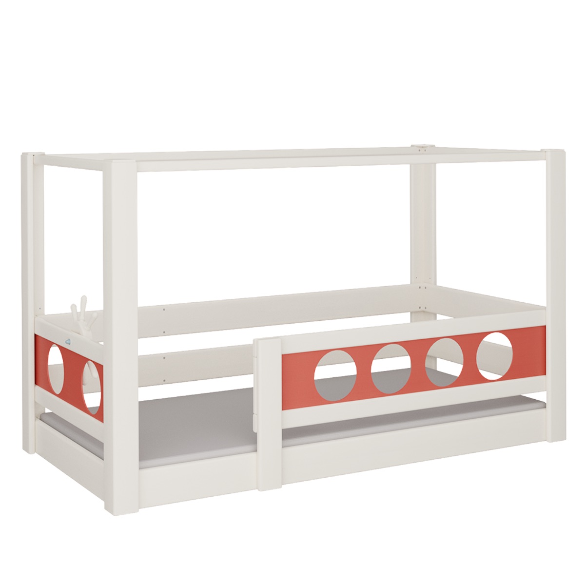 Himmelbett Pirat DELUXE de Breuyn geweißt-rot