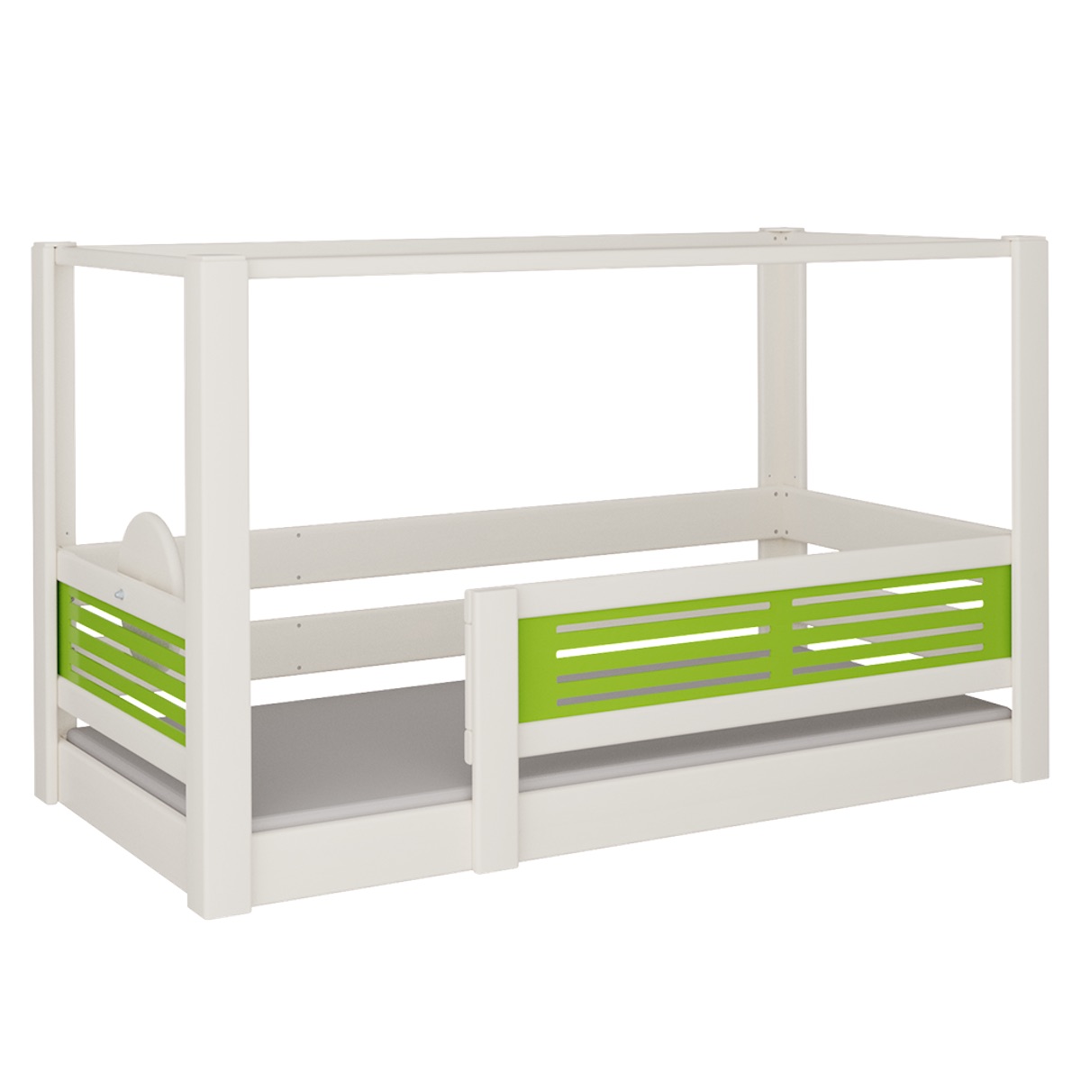 Himmelbett Tatü DELUXE de Breuyn geweißt-grün