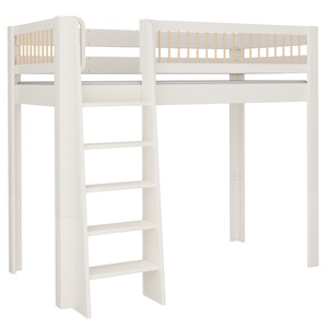 Hochbett Kubu DELUXE de Breuyn geweißt-natürlich