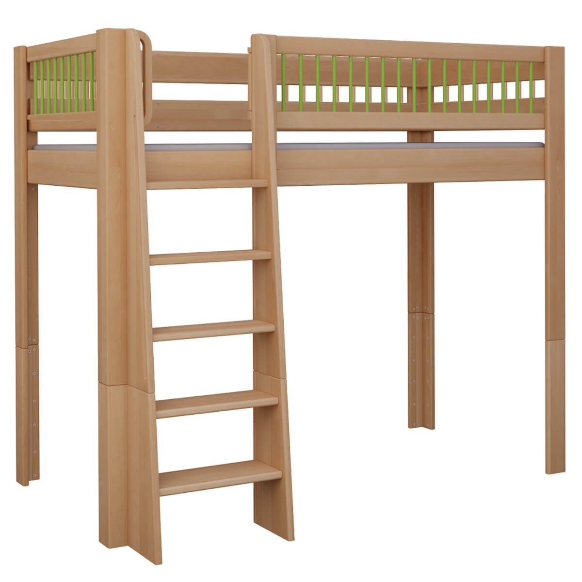 Hochbett Kubu DELUXE de Breuyn natürlich-grün