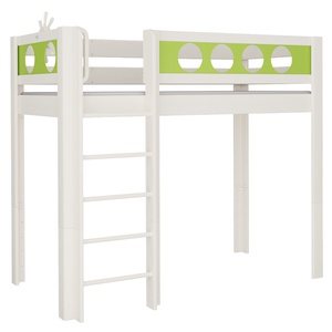 Hochbett Pirat DELUXE de Breuyn geweißt-grün