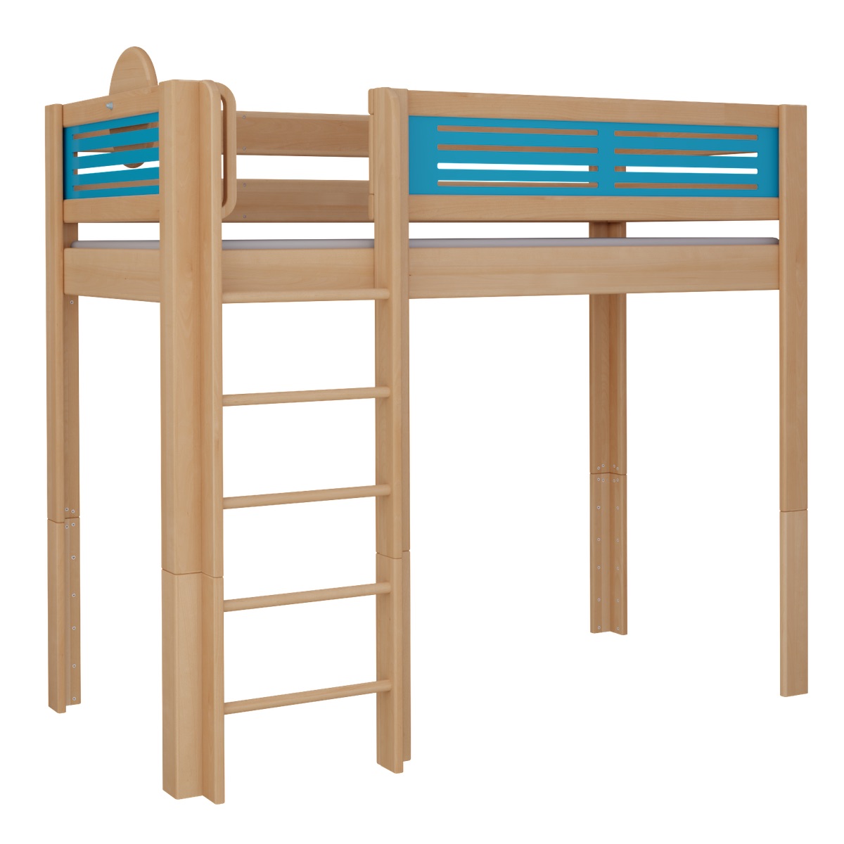 Hochbett Tatü DELUXE de Breuyn natürlich-blau