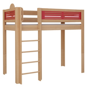 Hochbett Tatü DELUXE de Breuyn natürlich-rot