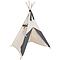 Kinder Tipi beige STARS grau
