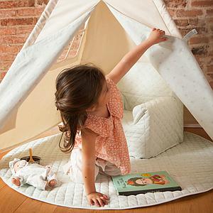 Kinderteppich für Tipi STARS grün
