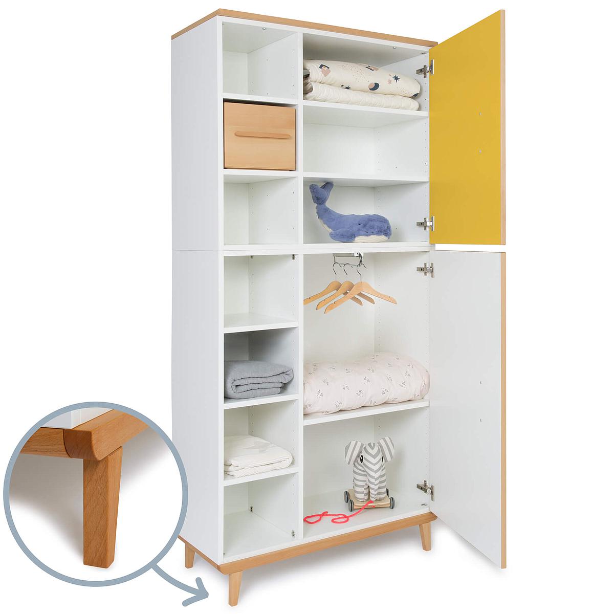 Kleiderschank 198cm 2-türig NADO sunshine yellow-white