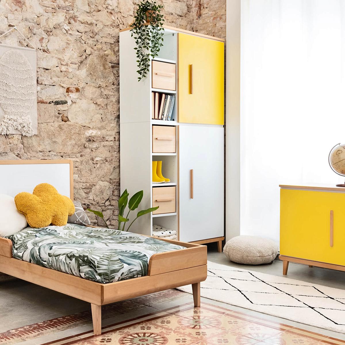 Kleiderschank 198cm 2-türig NADO sunshine yellow-white