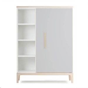 Kleiderschrank 120 cm 1-türig NADO Curve Esche manhattan grey