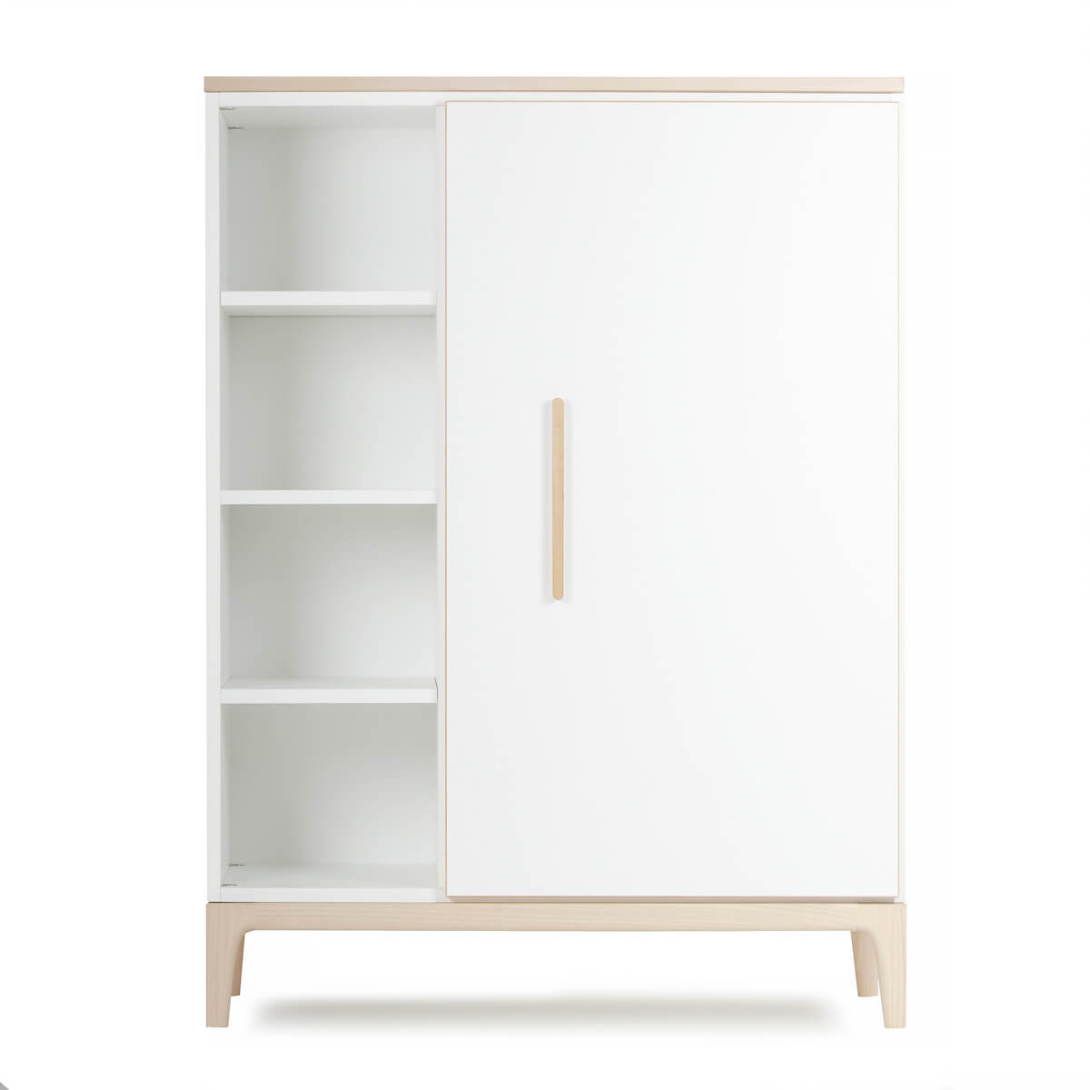 Kleiderschrank 120 cm 1-türig NADO Curve Esche white