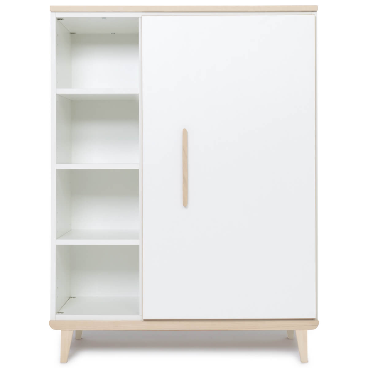 Kleiderschrank 120 cm 1-türig NADO Retro Esche white