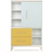 Kleiderschrank 147 cm 1-türig 2 Schubladen NADO Curve Esche mint-sunshine yellow
