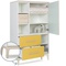 Kleiderschrank 147 cm 1-türig 2 Schubladen NADO Curve Esche mint-sunshine yellow