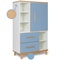 Kleiderschrank 147 cm 1-türig 2 Schubladen NADO Retro Buche capri blue
