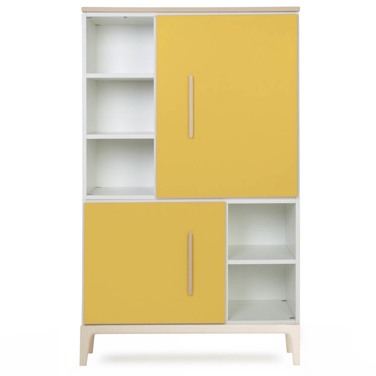 Kleiderschrank 147 cm 2-türig  NADO Curve Esche sunshine yellow