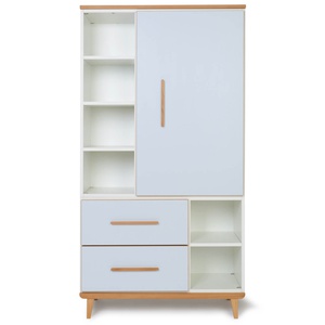 Kleiderschrank 173 cm 1-türig 2 Schubladen NADO Retro Buche sky blue