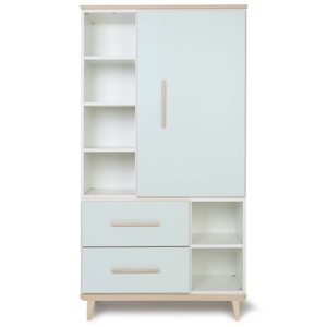 Kleiderschrank 173 cm 1-türig 2 Schubladen NADO Retro Esche mint