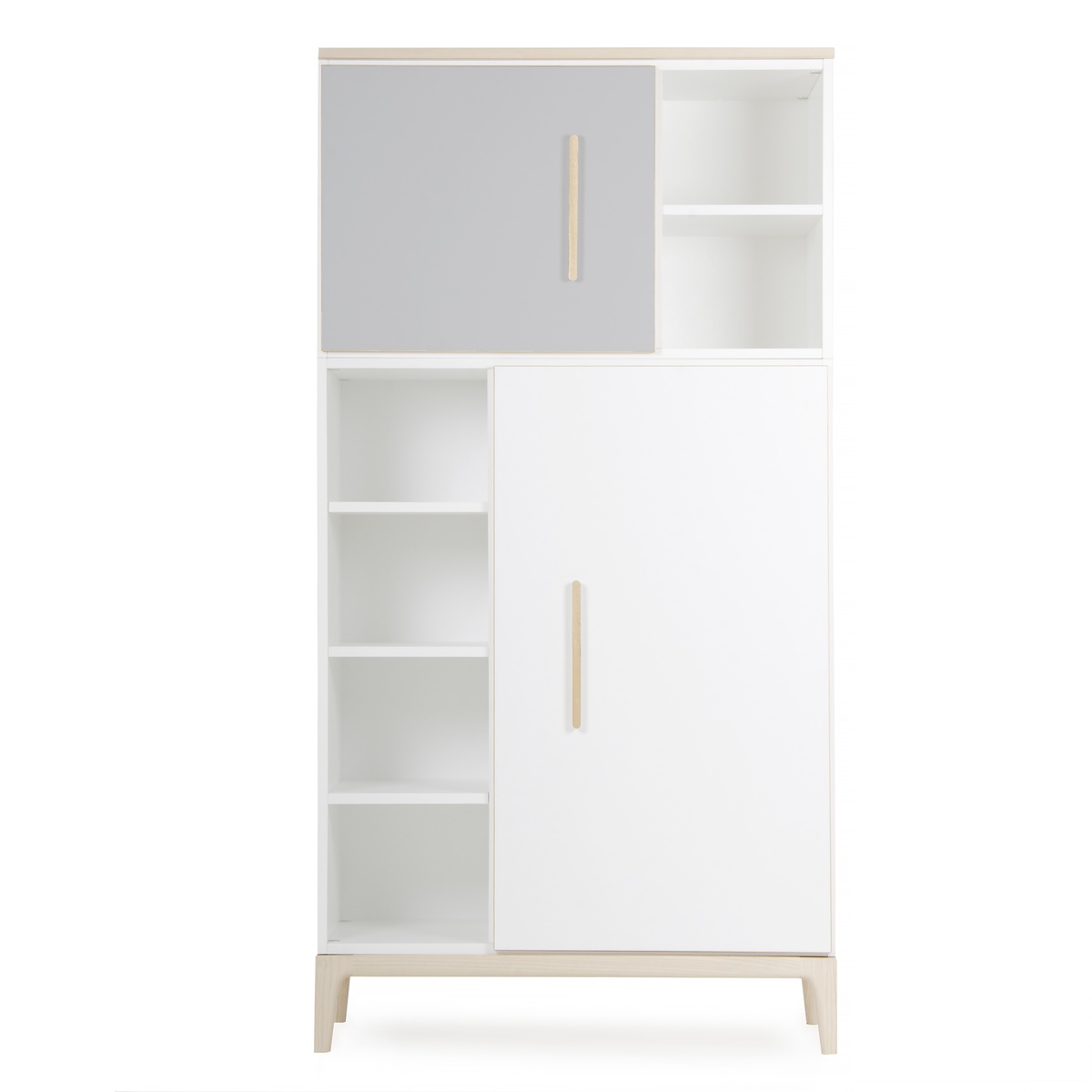 Kleiderschrank 173 cm 2-türig NADO Curve Esche manhattan grey-white