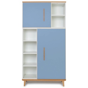 Kleiderschrank 173 cm 2-türig NADO Retro Buche capri blue
