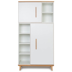 Kleiderschrank 173 cm 2-türig NADO Retro Buche white