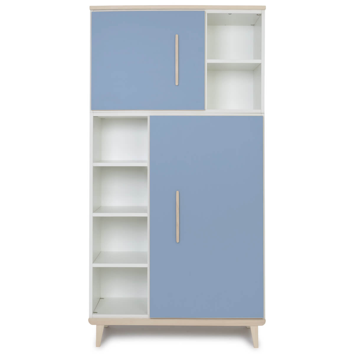 Kleiderschrank 173 cm 2-türig NADO Retro Esche capri blue
