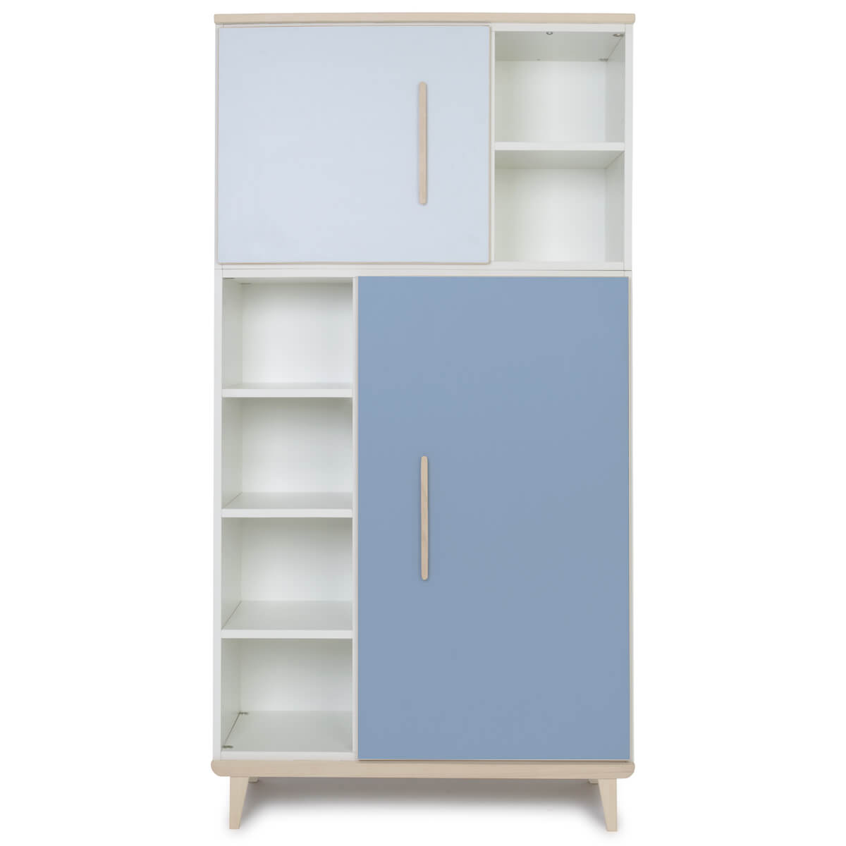 Kleiderschrank 173 cm 2-türig NADO Retro Esche sky blue-capri blue