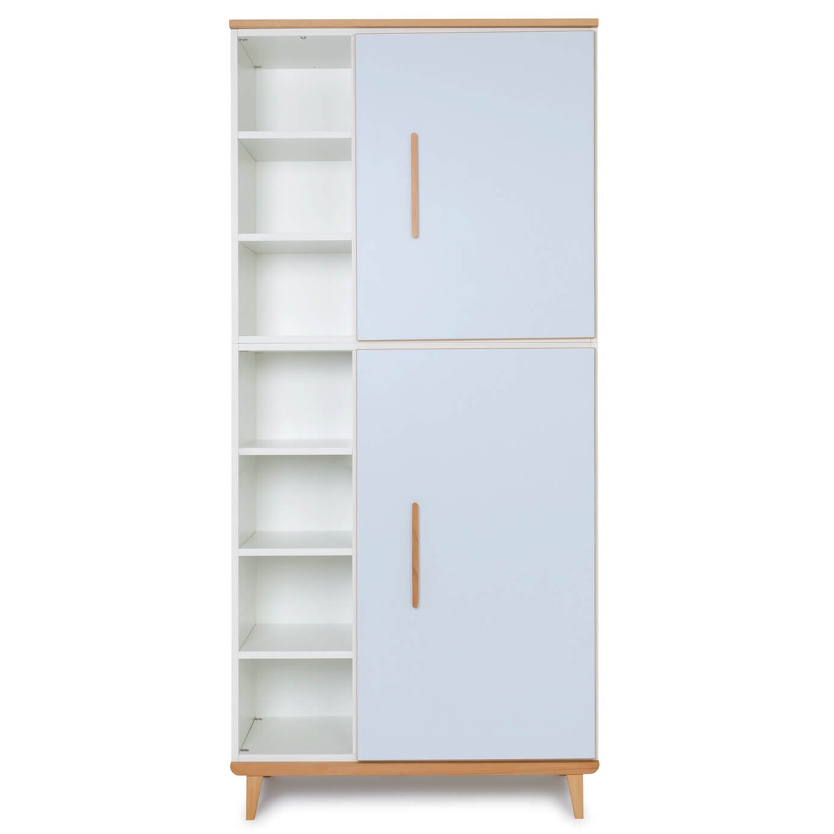 Kleiderschrank 198 cm 2-türig  NADO Retro Buche sky blue